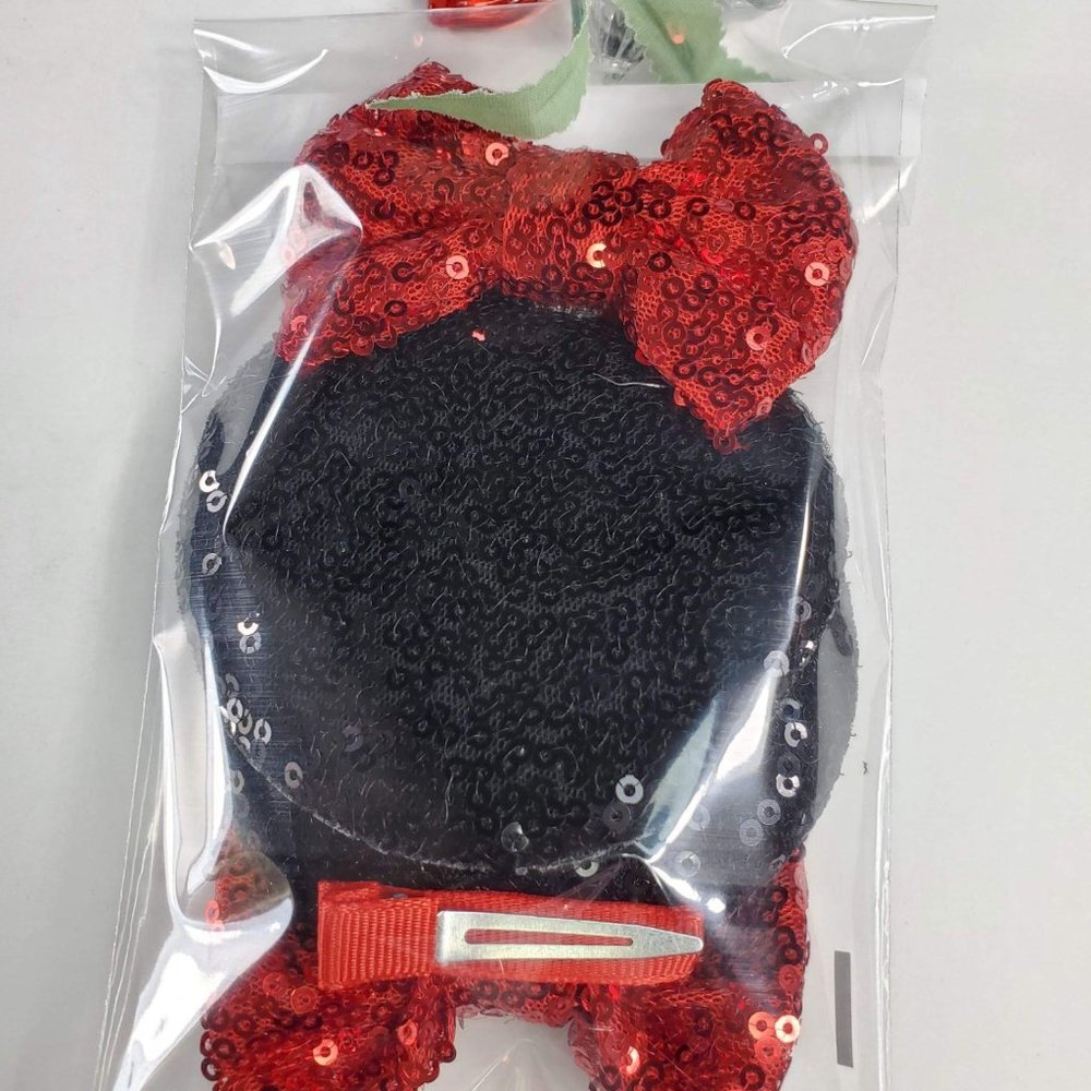 2/$20 Minnie Black Ears Sequin Bow Hair Clips Girl - Picture 8 of 8